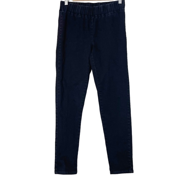 Soft Surroundings Black Denim Elastic Waist Pull-On Skinny Jeans Size M Stretch - Picture 3 of 10